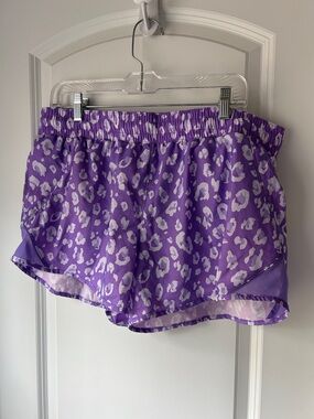 all in motion Purple and White Leopard Print Athletic Shorts